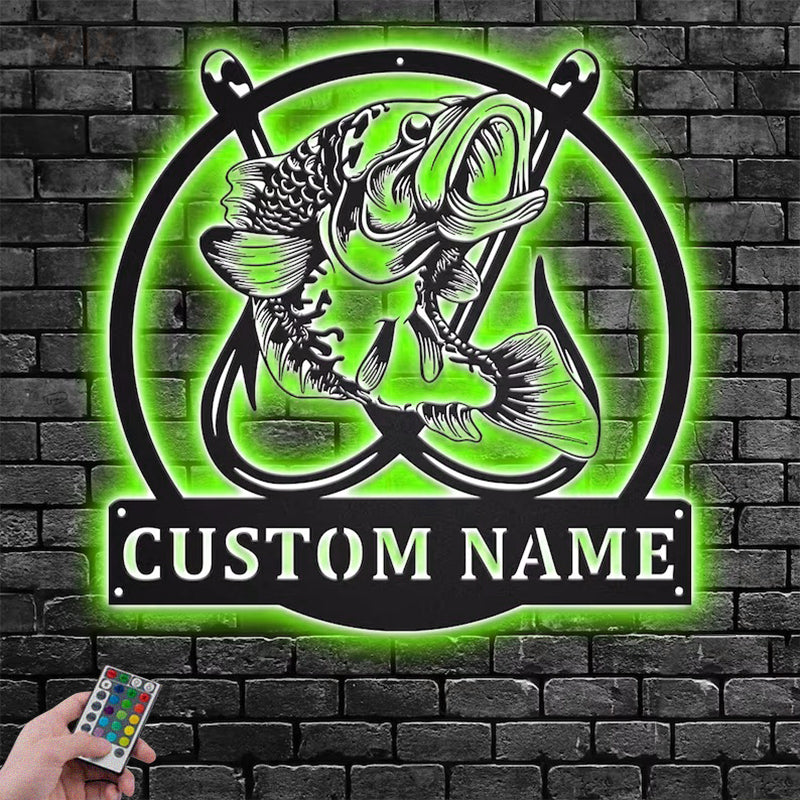 Fishing LED Metal Sign - Wix Decor