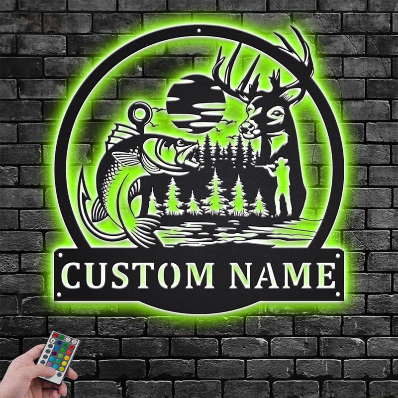 Fishing LED Metal Sign - Wix Decor