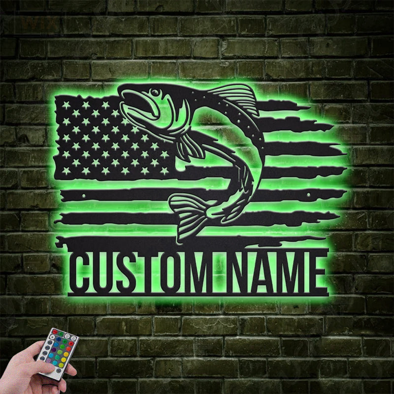 Fishing LED Metal Sign - Wix Decor