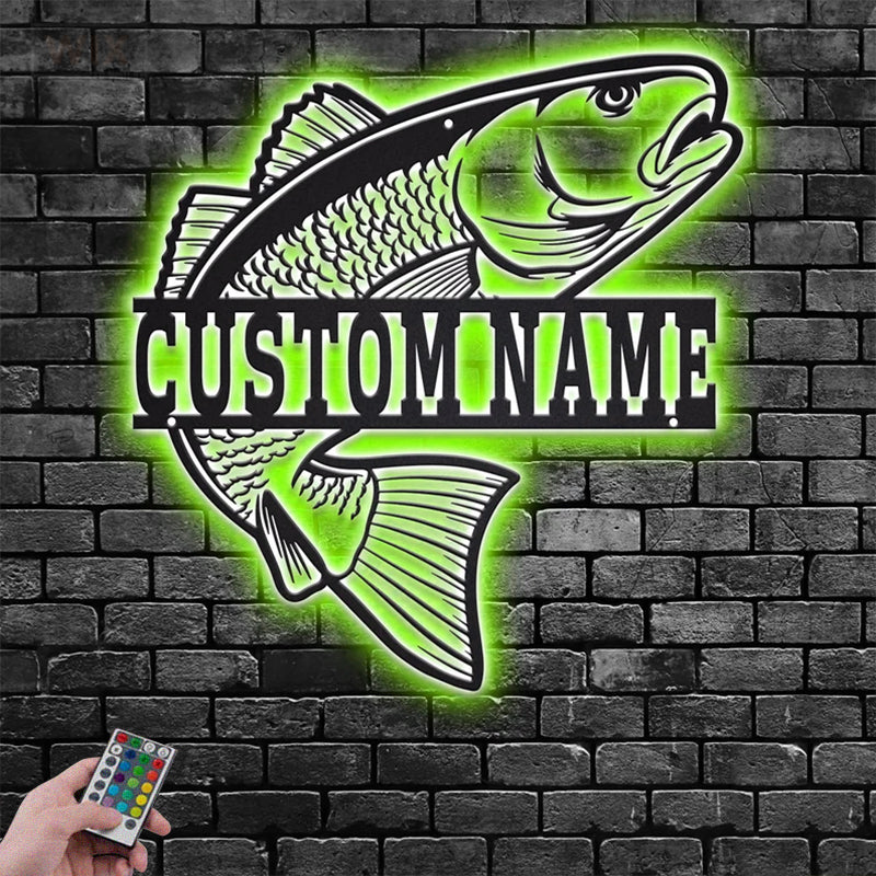 Fishing LED Metal Sign - Wix Decor