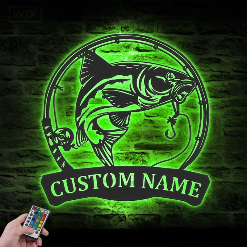 Fishing LED Metal Sign - Wix Decor