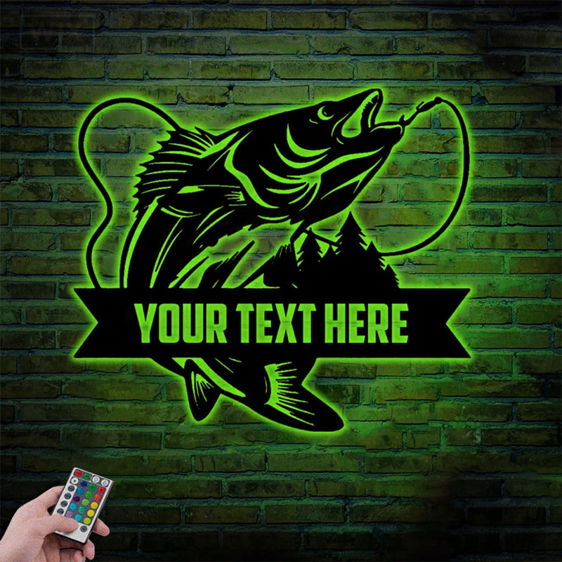 Fishing LED Metal Sign - Wix Decor