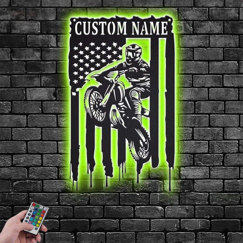 Mountain Bike LED Metal Sign - Wix Decor