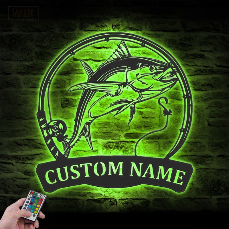 Fishing LED Metal Sign - Wix Decor