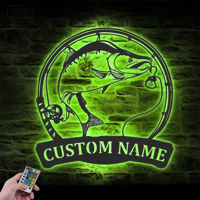 Fishing LED Metal Sign - Wix Decor
