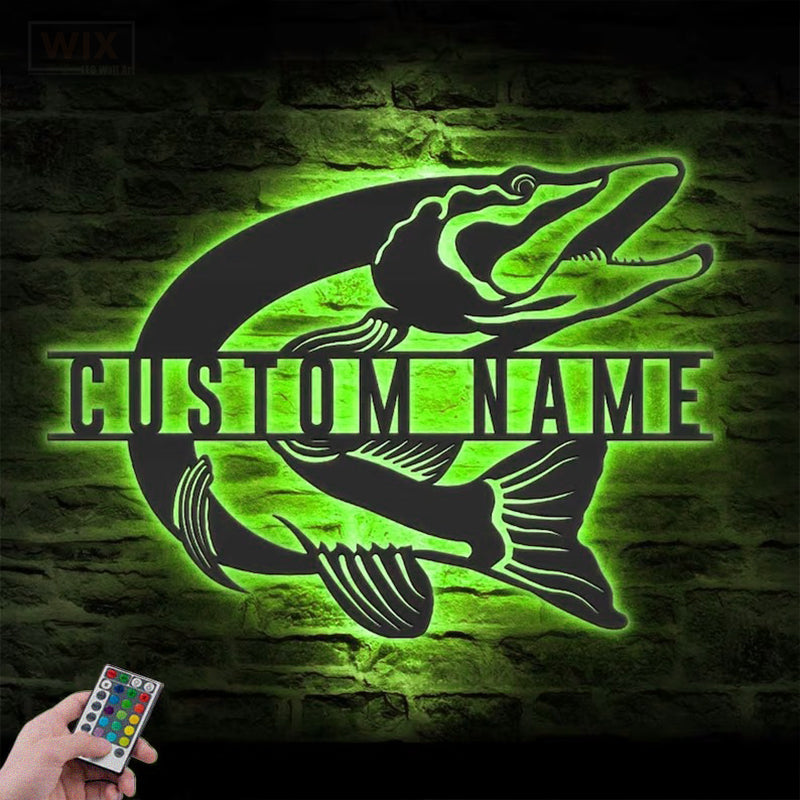 Fishing LED Metal Sign - Wix Decor