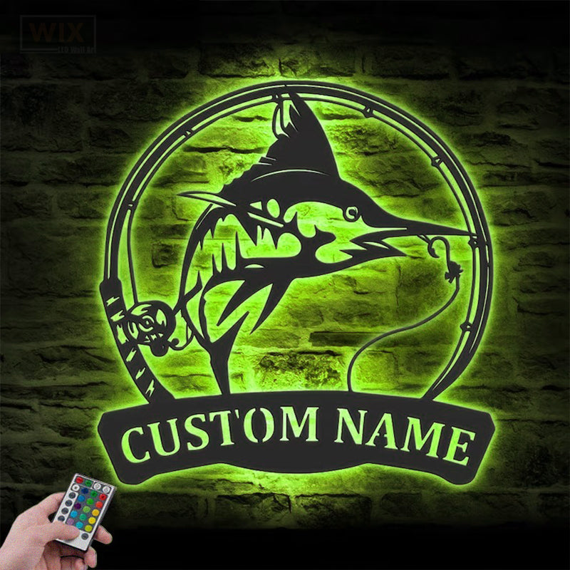 Fishing LED Metal Sign - Wix Decor