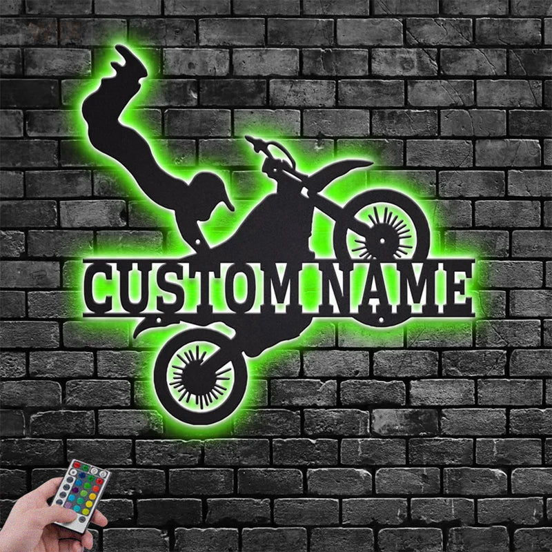 Mountain Bike LED Metal Sign - Wix Decor