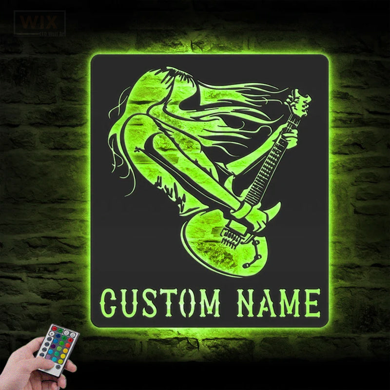 Guitar LED Metal Sign
