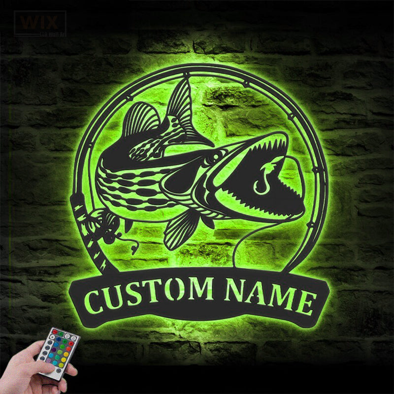 Fishing LED Metal Sign - Wix Decor
