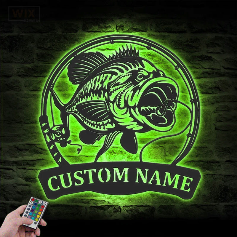 Fishing LED Metal Sign - Wix Decor