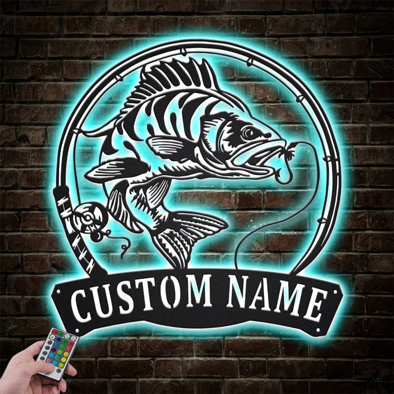 Fishing LED Metal Sign - Wix Decor