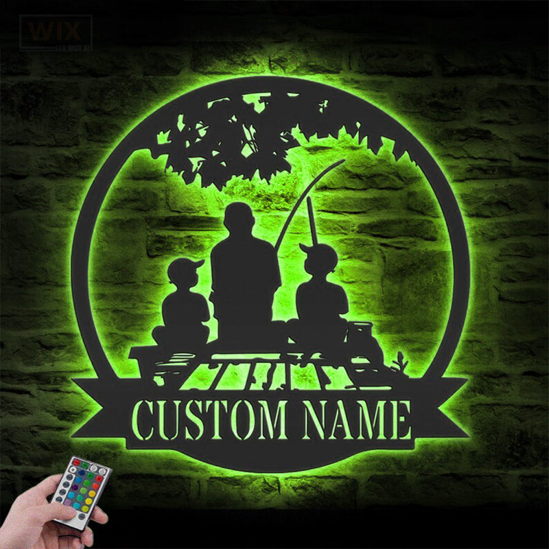 Fishing LED Metal Sign - Wix Decor