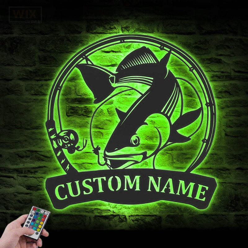 Fishing LED Metal Sign - Wix Decor