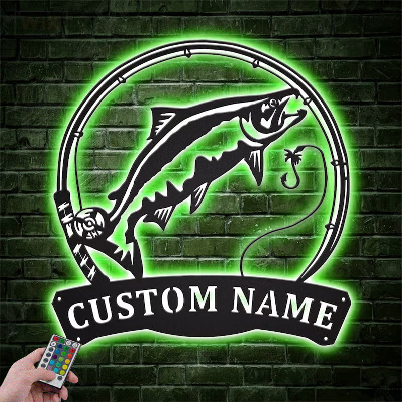 Fishing LED Metal Sign - Wix Decor