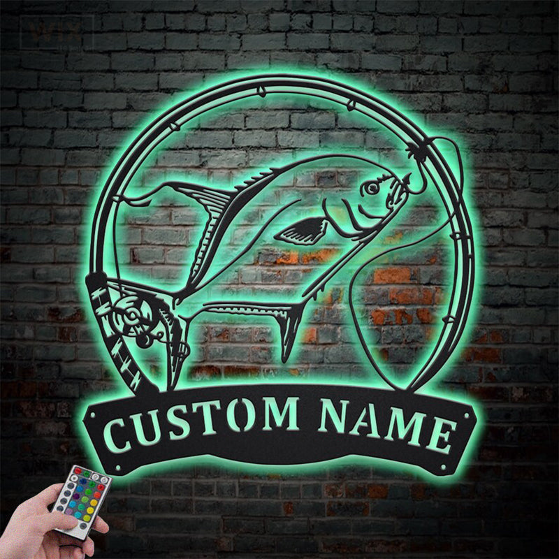 Fishing LED Metal Sign - Wix Decor