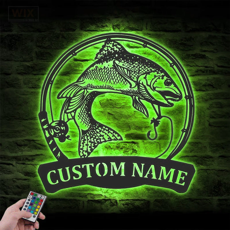 Fishing LED Metal Sign - Wix Decor