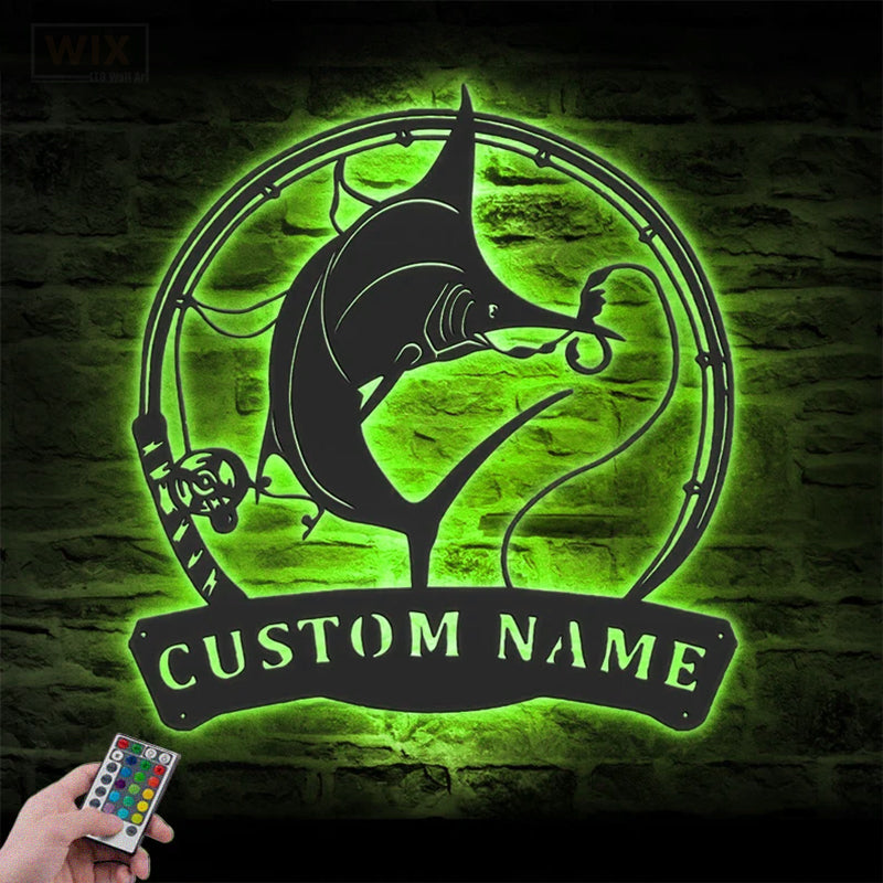 Fishing LED Metal Sign - Wix Decor