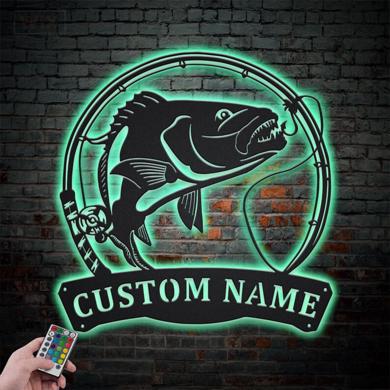 Fishing LED Metal Sign - Wix Decor