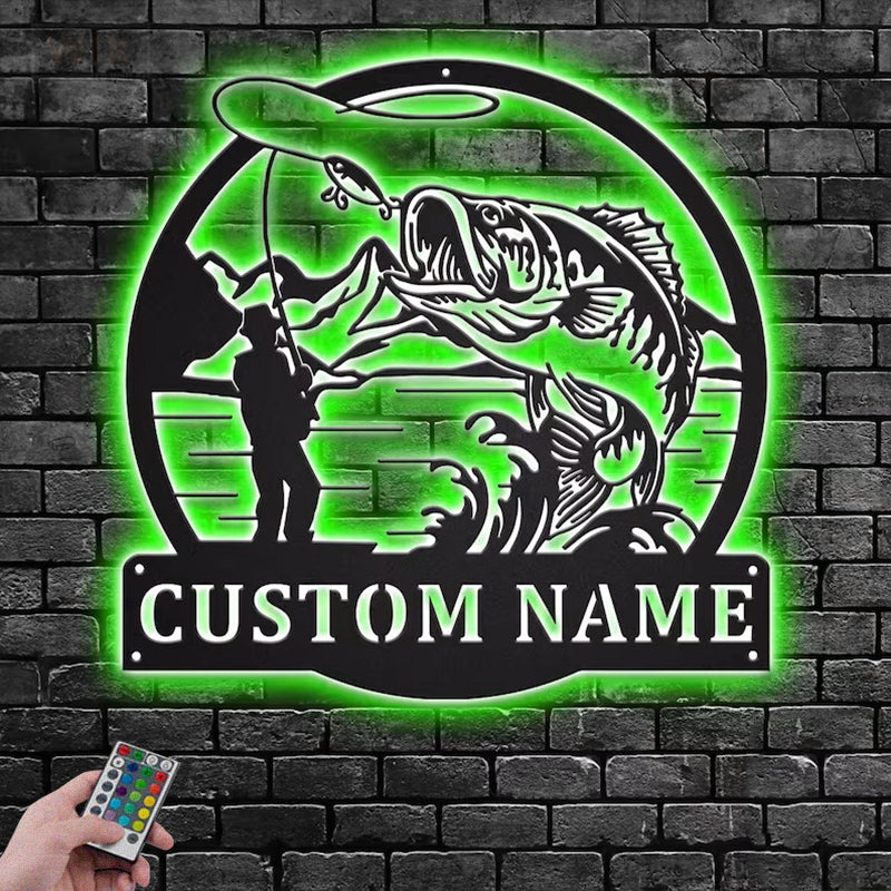 Fishing LED Metal Sign - Wix Decor