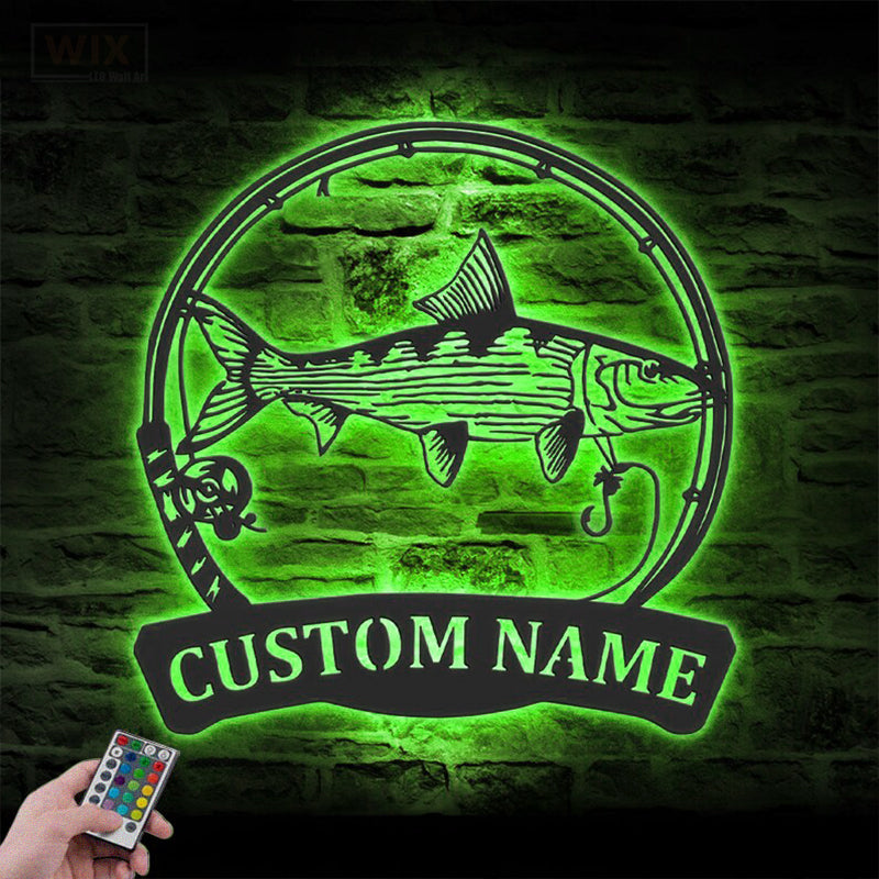 Fishing LED Metal Sign - Wix Decor