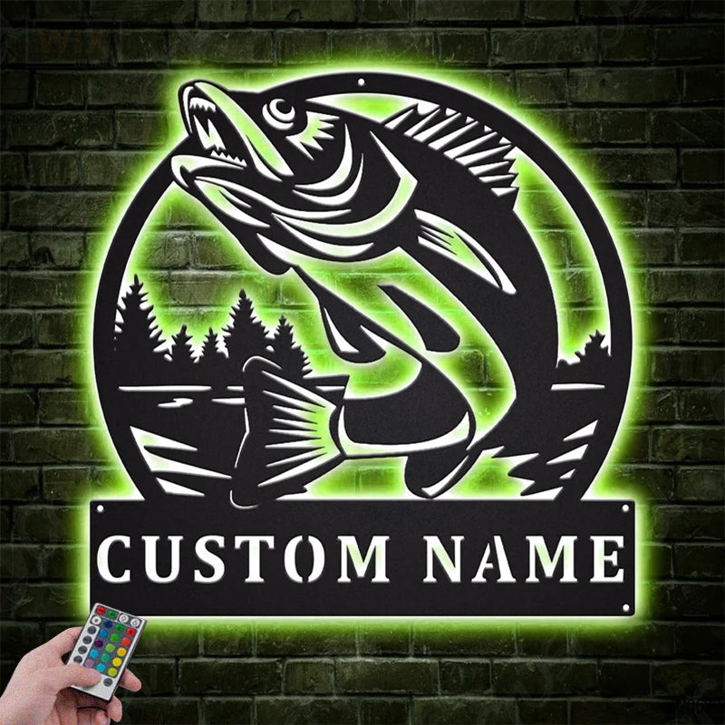 Fishing LED Metal Sign - Wix Decor