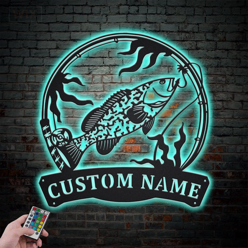 Fishing LED Metal Sign - Wix Decor