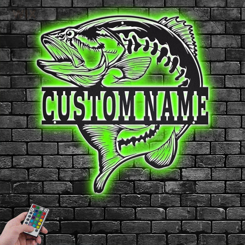 Fishing LED Metal Sign - Wix Decor