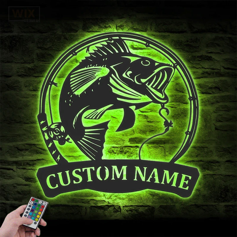 Fishing LED Metal Sign - Wix Decor