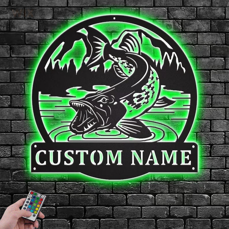 Fishing LED Metal Sign - Wix Decor