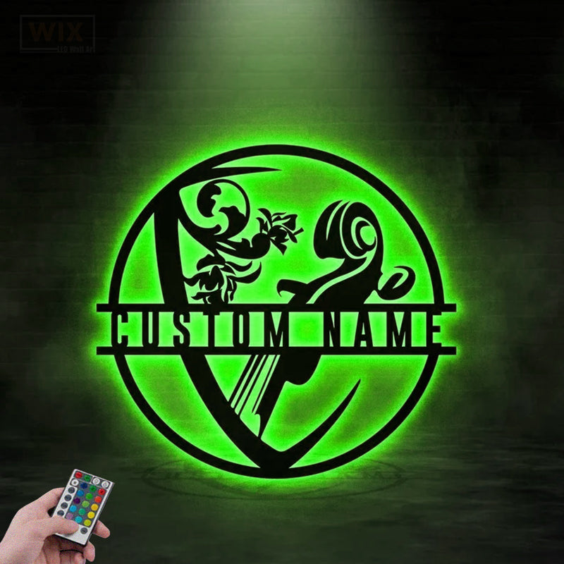 Guitar LED Metal Sign