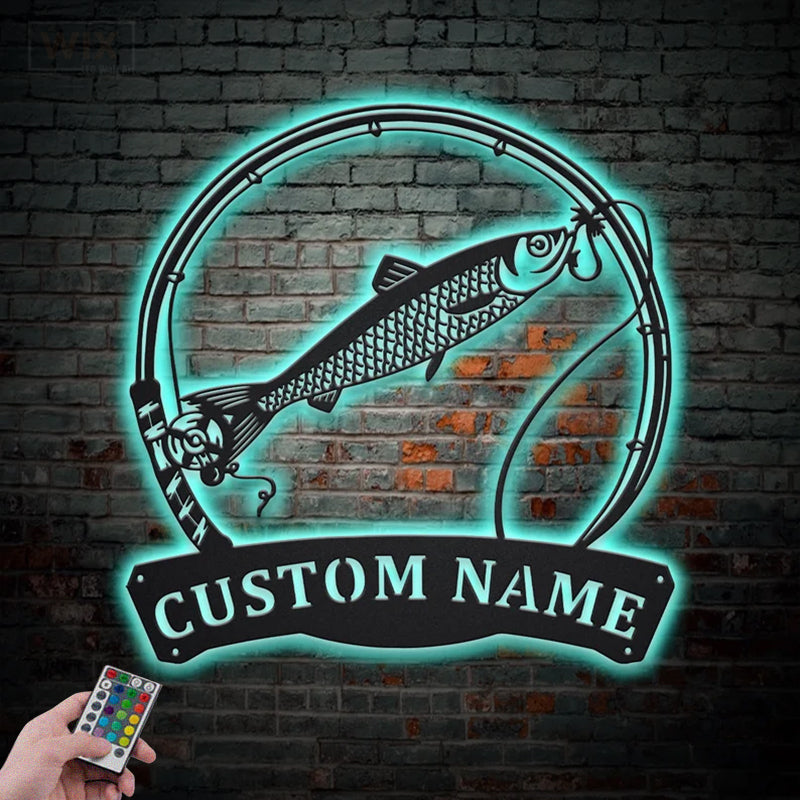 Fishing LED Metal Sign - Wix Decor