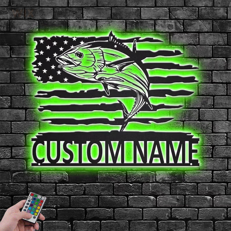 Fishing LED Metal Sign - Wix Decor