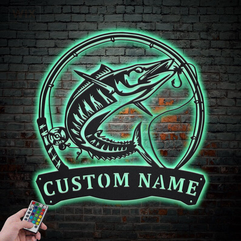 Fishing LED Metal Sign - Wix Decor