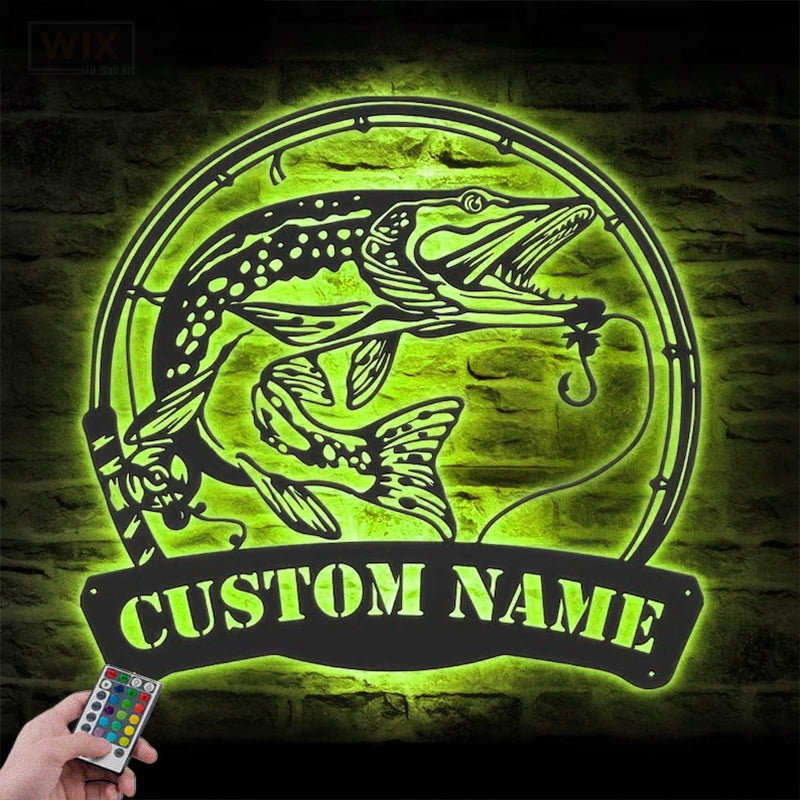 Fishing LED Metal Sign - Wix Decor