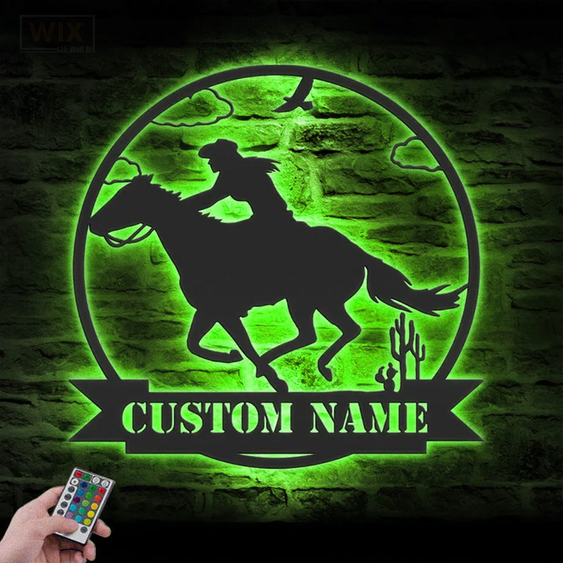 Horse LED Metal Sign