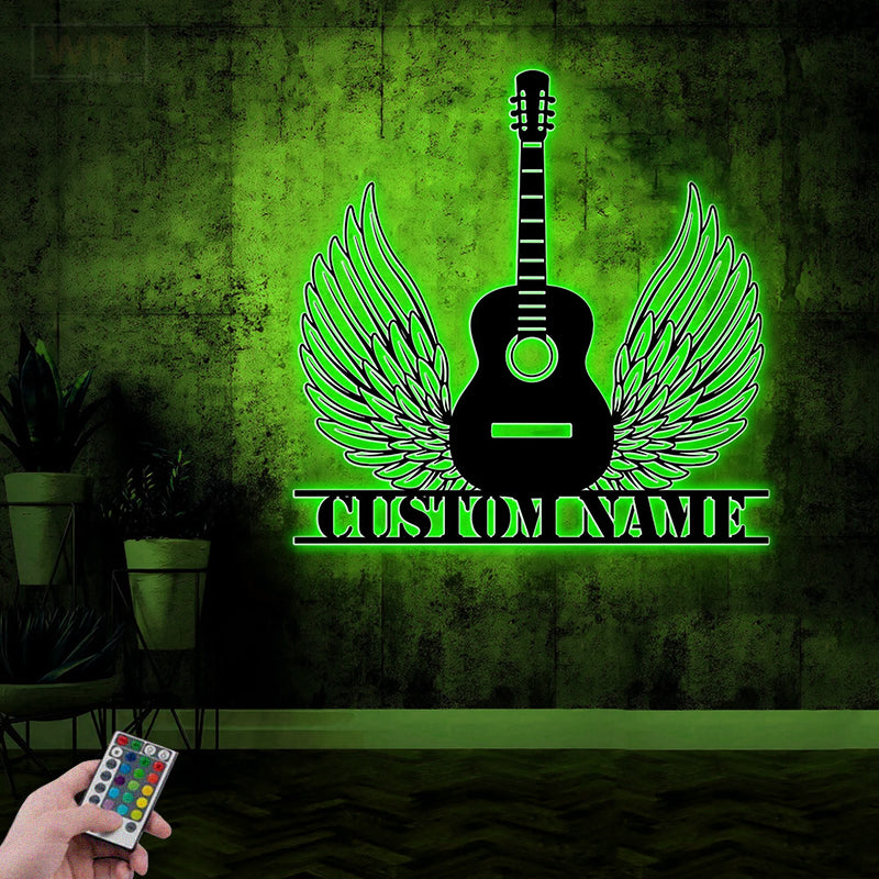 Guitar LED Metal Sign