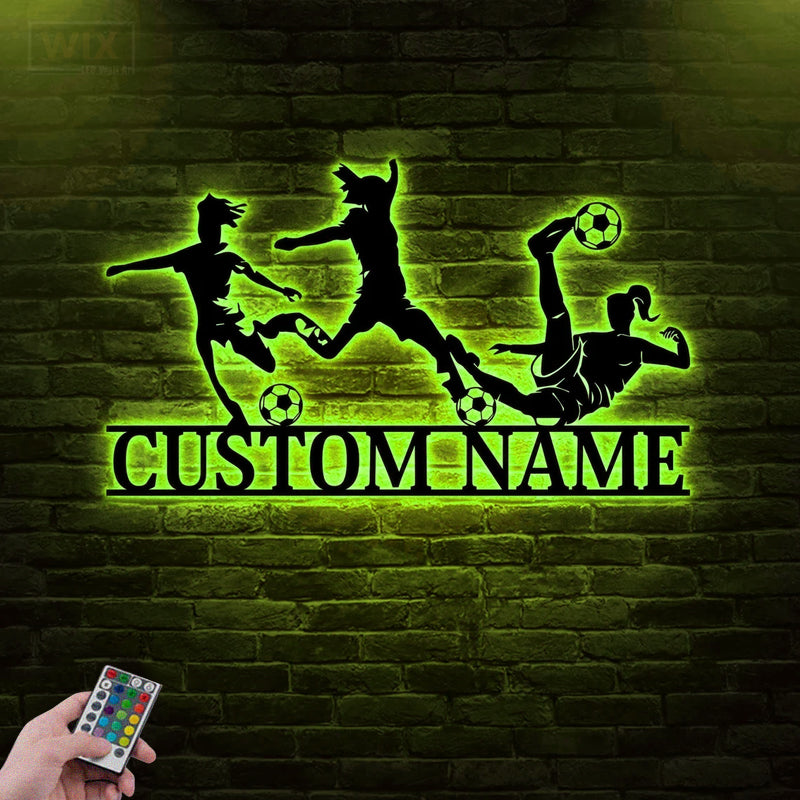Soccer LED Metal Sign - Wix Decor