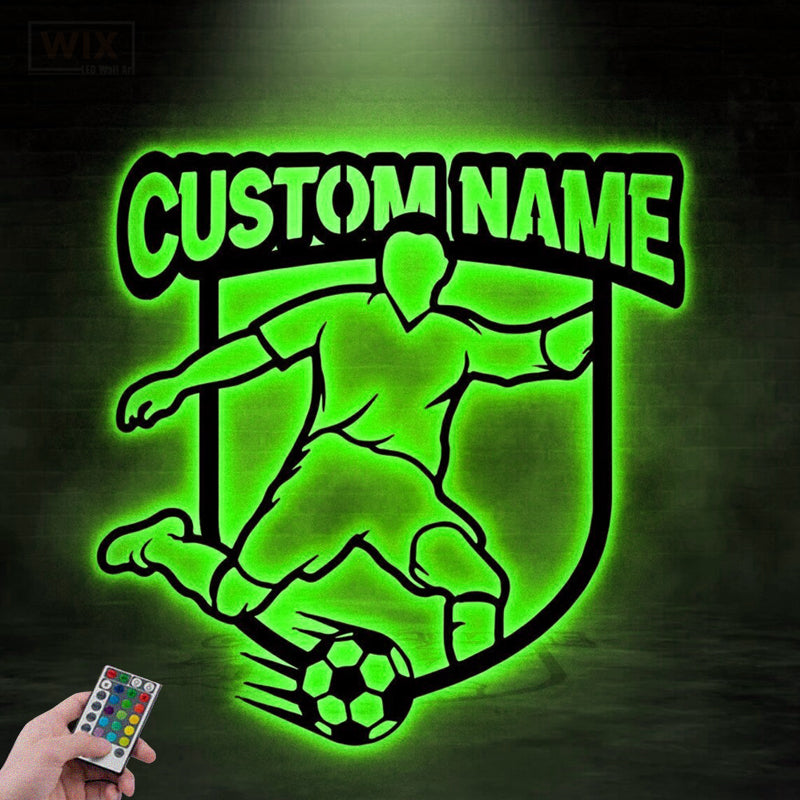 Soccer LED Metal Sign - Wix Decor