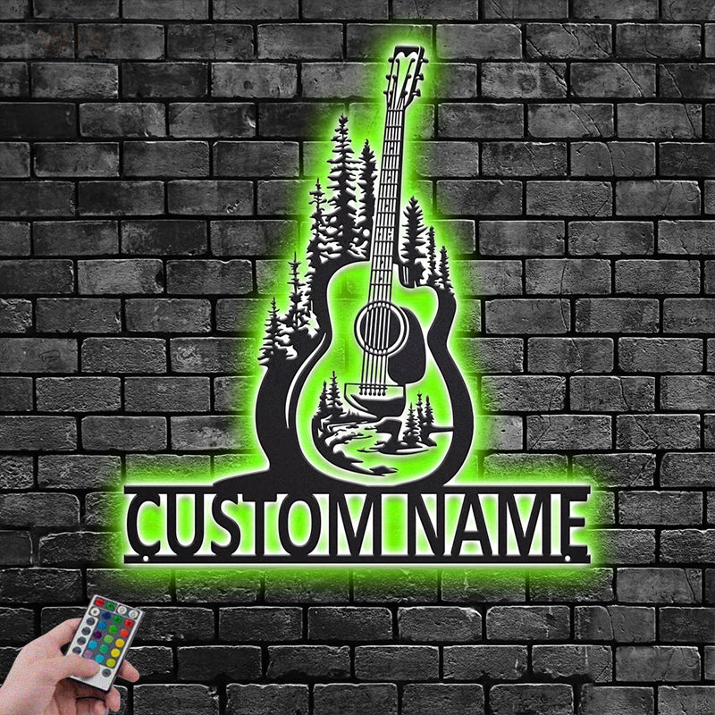 Guitar LED Metal Sign