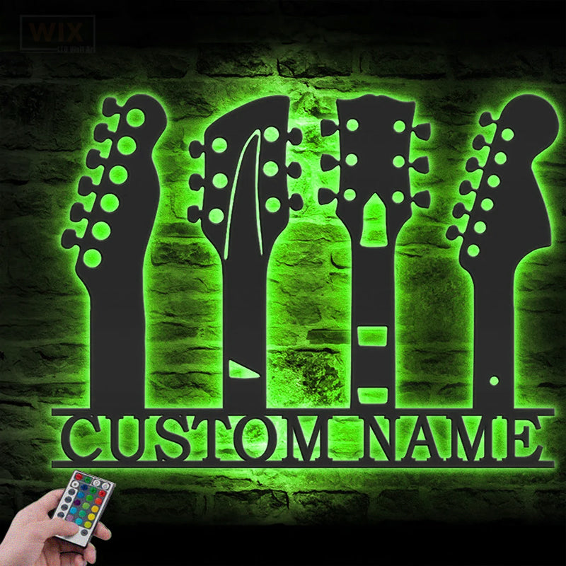 Guitar LED Metal Sign