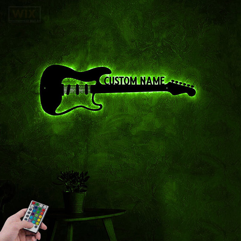 Guitar LED Metal Sign