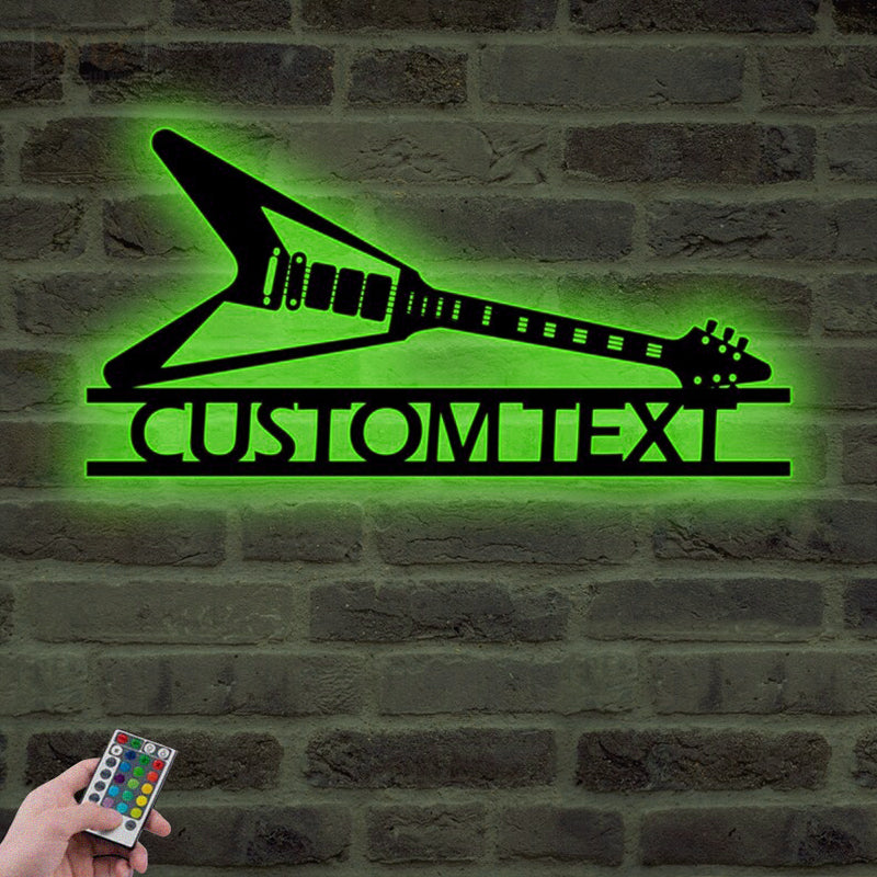 Guitar LED Metal Sign