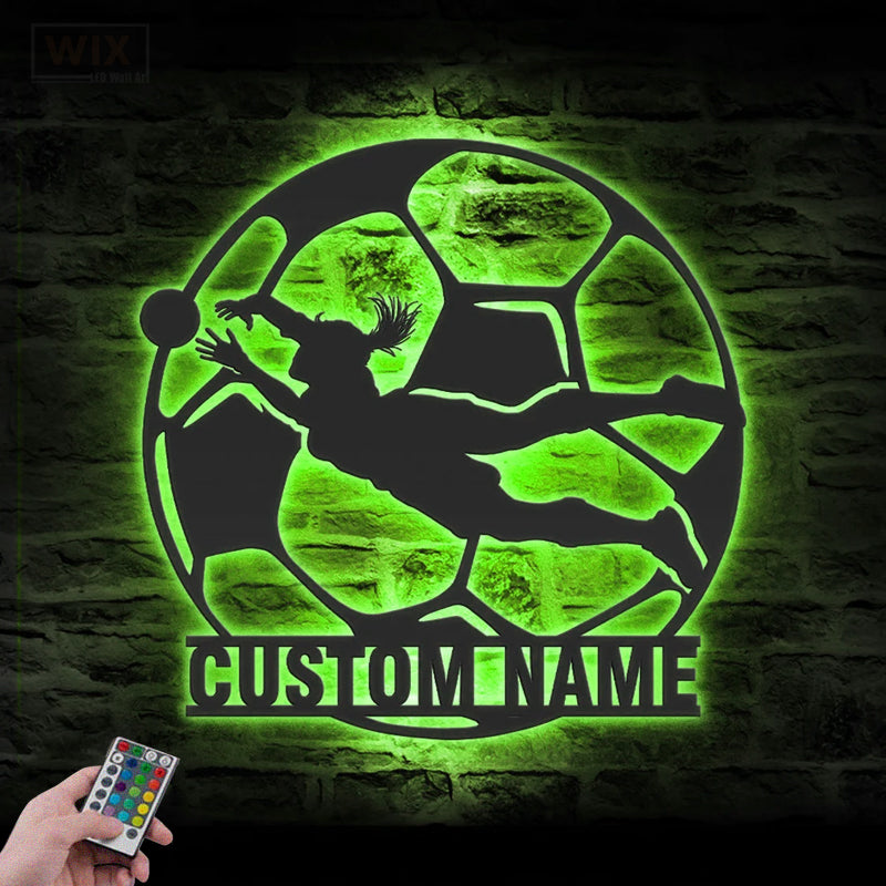 Soccer LED Metal Sign - Wix Decor