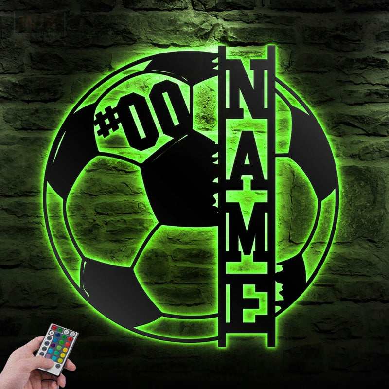 Soccer LED Metal Sign - Wix Decor