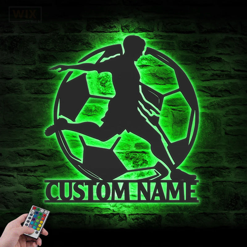 Soccer LED Metal Sign - Wix Decor