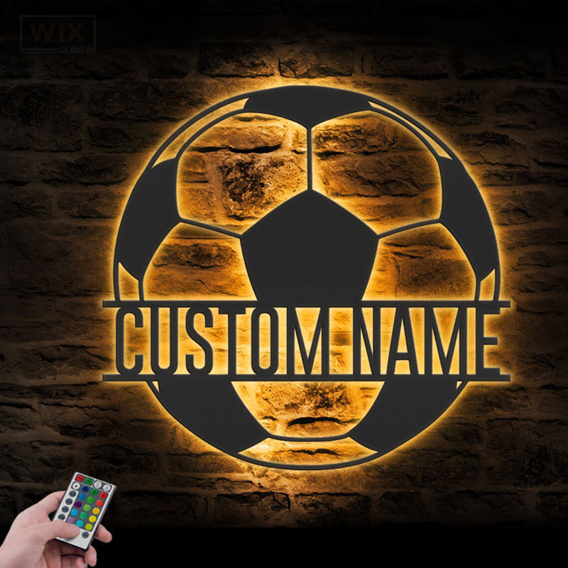 Soccer LED Metal Sign - Wix Decor