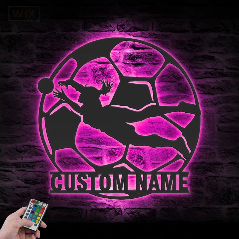 Soccer LED Metal Sign - Wix Decor