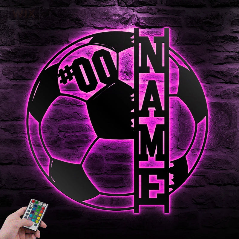 Soccer LED Metal Sign - Wix Decor