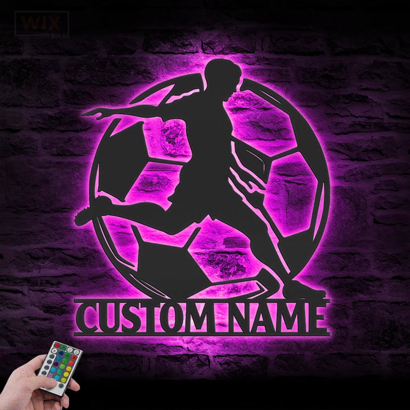 Soccer LED Metal Sign - Wix Decor